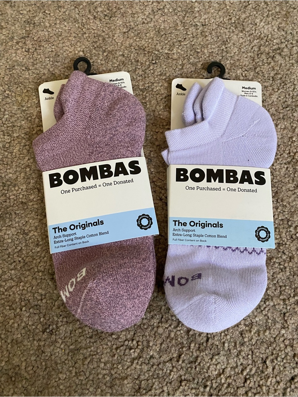 Bombas New The Originals Arch Support Ankle Socks (2 Pairs) medium
